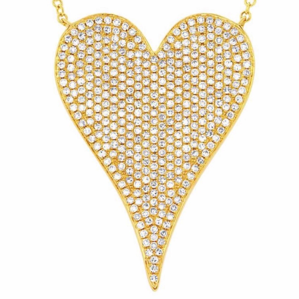 Rhinestone Heart Necklace - NEW